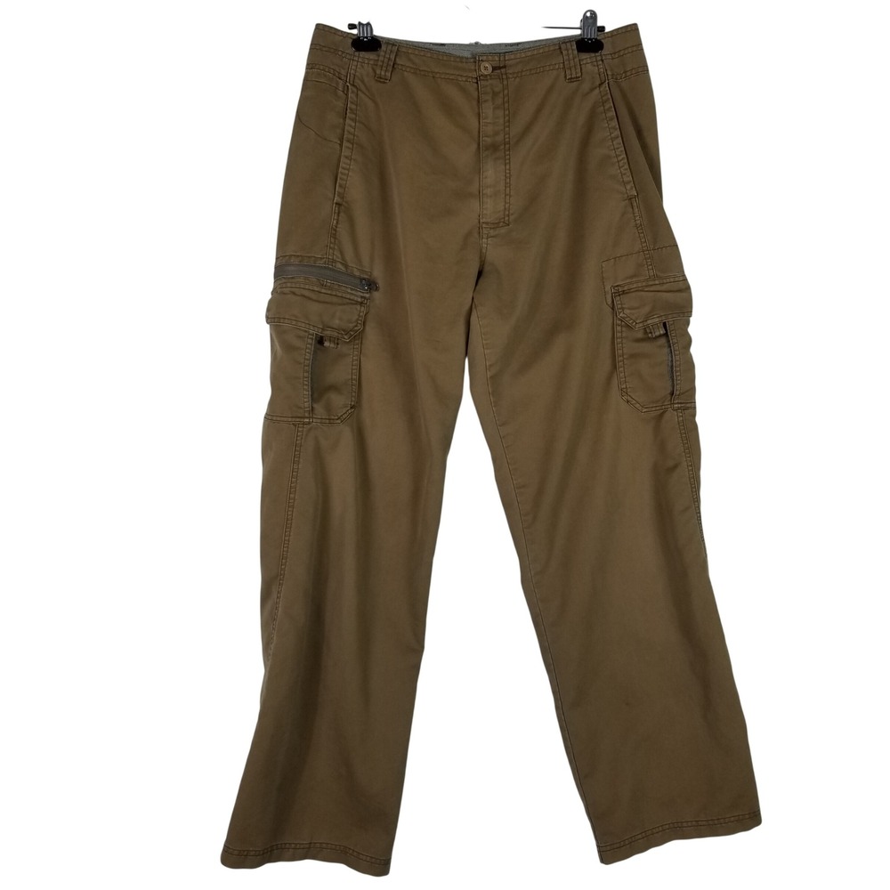 REI Cargo Pants Mens 34x32 Brown Organic Cotton Recycled Utility Hiking Outdoor
